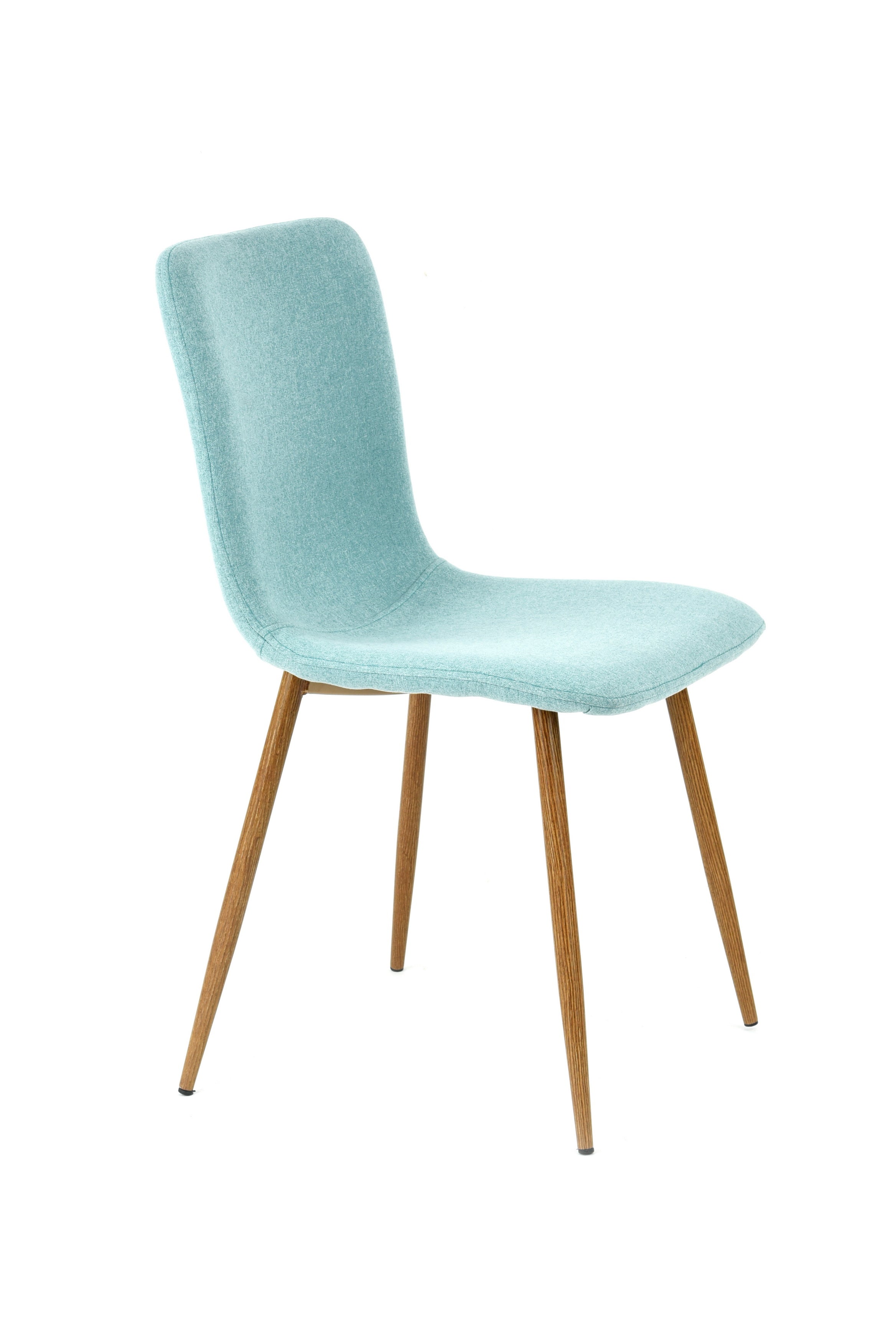 Modern Blue Fabric Dining Chair, Wooden Tube Frame - SCARGILL SY BLUE