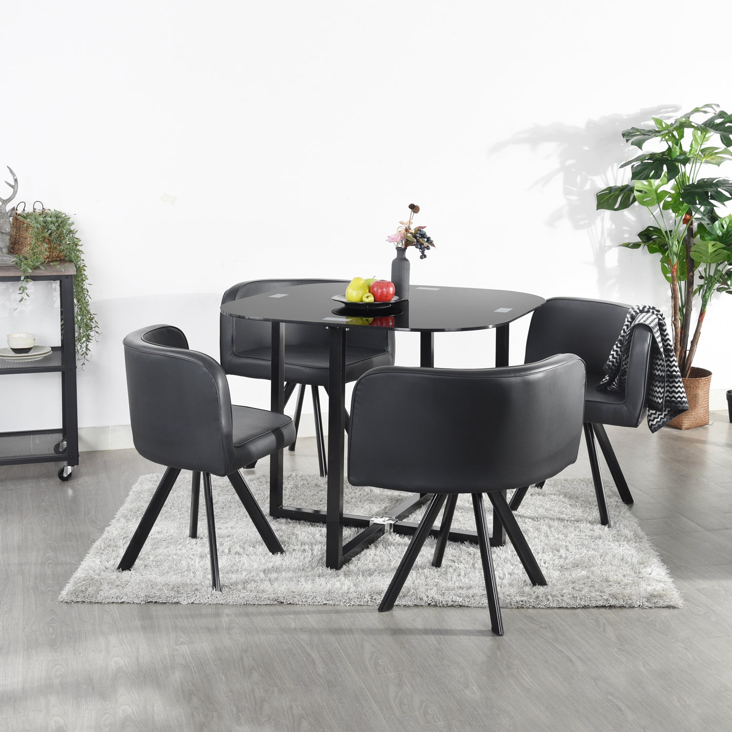 Modern Grey Fabric Dining Set - PIZZA SMALL