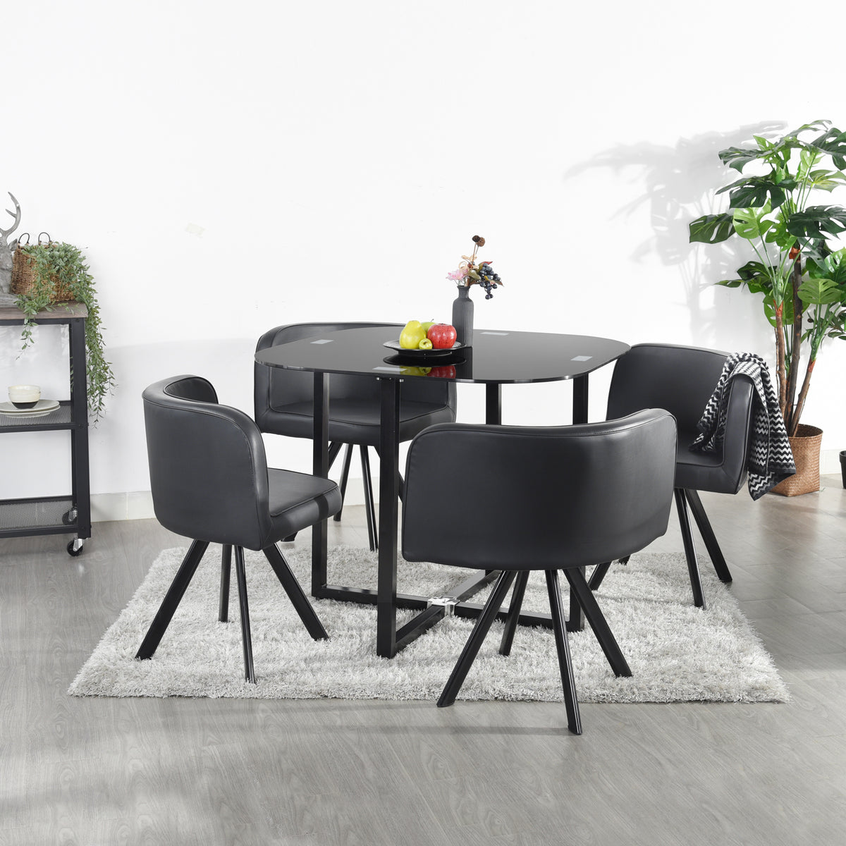 Modern Grey Fabric Dining Set - PIZZA SMALL