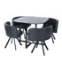 Modern Grey Fabric Dining Set - PIZZA SMALL