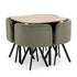 Modern Green Dining Set, MDF & Fabric - PIZZA SMALL GREEN