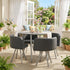 Modern Iron-Grey Dining Set, PU Upholstery – PIZZA SMALL GREY