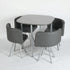 Modern Iron-Grey Dining Set, PU Upholstery – PIZZA SMALL GREY