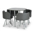 Modern Iron-Grey Dining Set, PU Upholstery – PIZZA SMALL GREY