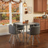 Modern Iron-Grey Dining Set, PU Upholstery – PIZZA SMALL GREY