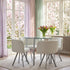Modern Iron-Grey Dining Set, PU Upholstery - PIZZA SMALL WHITE