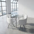 Modern Iron-Grey Dining Set, PU Upholstery - PIZZA SMALL WHITE