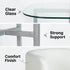 Modern Iron-Grey Dining Set, PU Upholstery - PIZZA SMALL WHITE