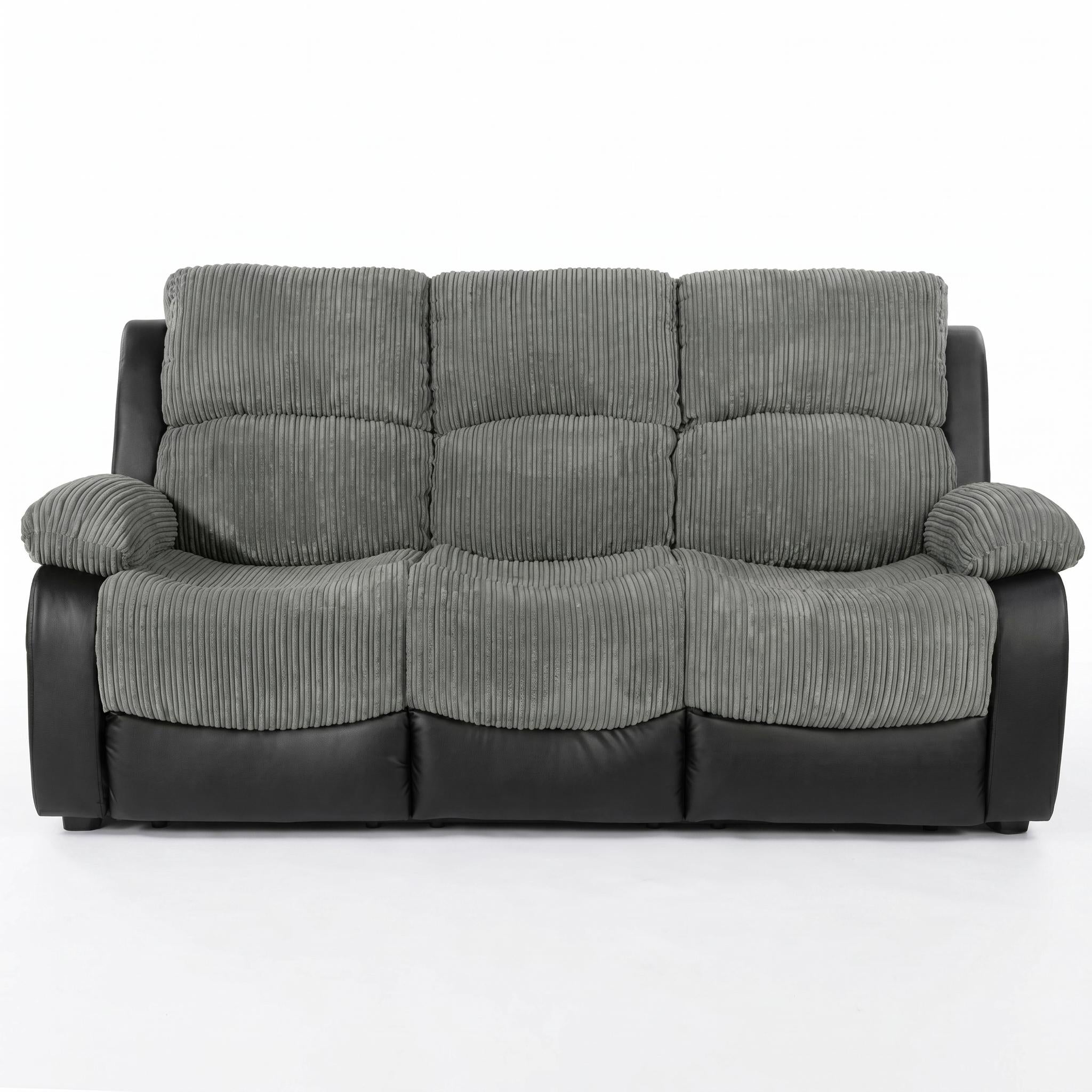 Modern Recliner, Fabric & PU - PIZZI Three Grey UKFR