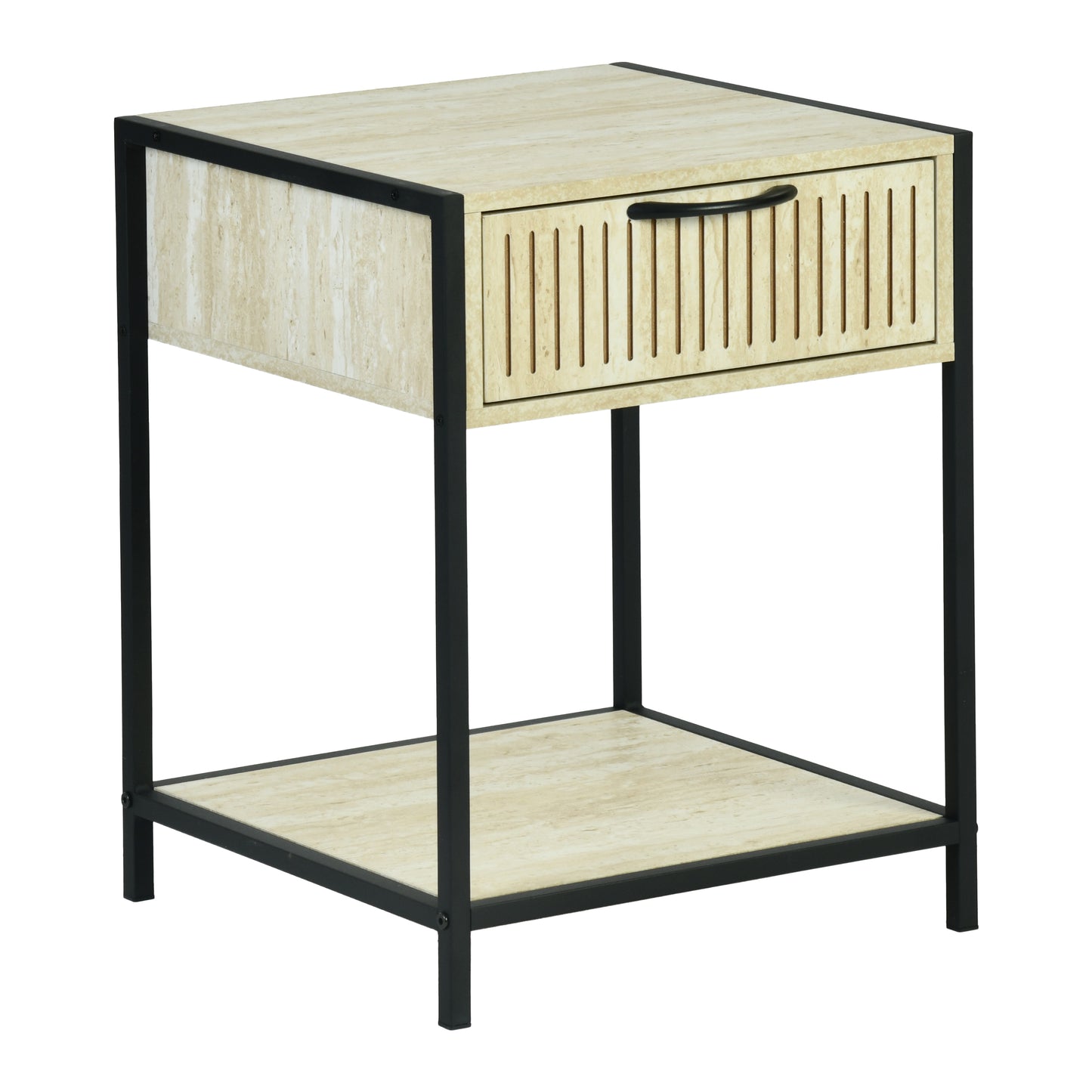 Procerity Modern Minimalist Accent Table, MDF & Metal - POLLUX