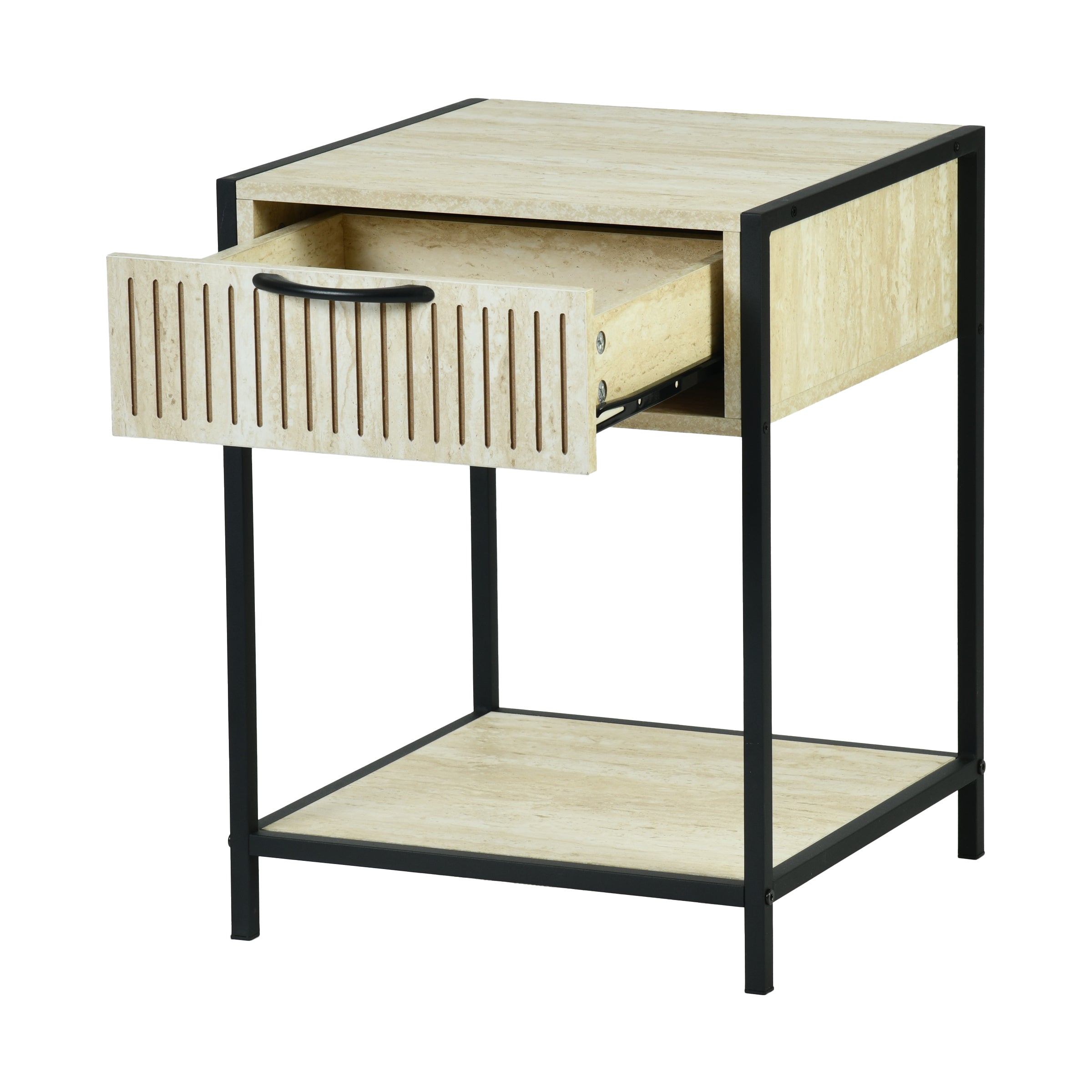 Procerity Modern Minimalist Accent Table, MDF & Metal - POLLUX