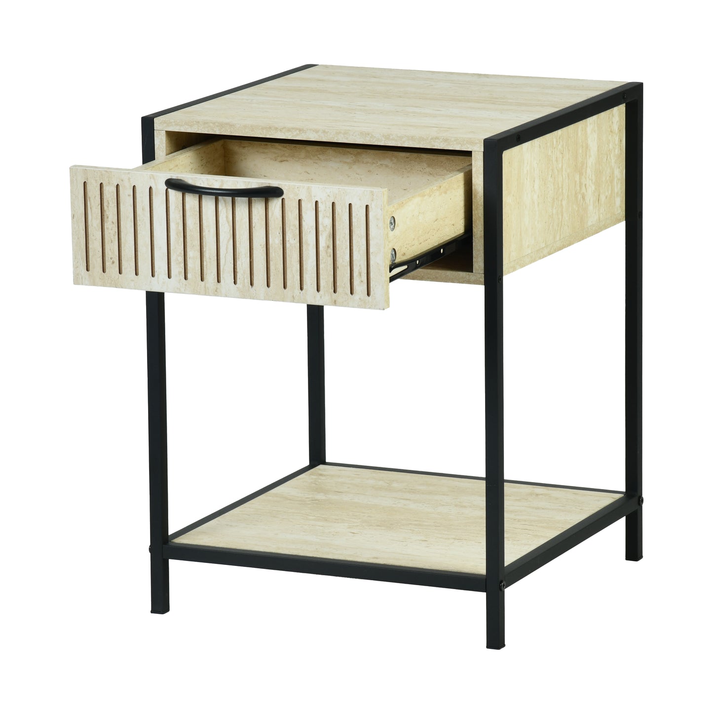 Procerity Modern Minimalist Accent Table, MDF & Metal - POLLUX