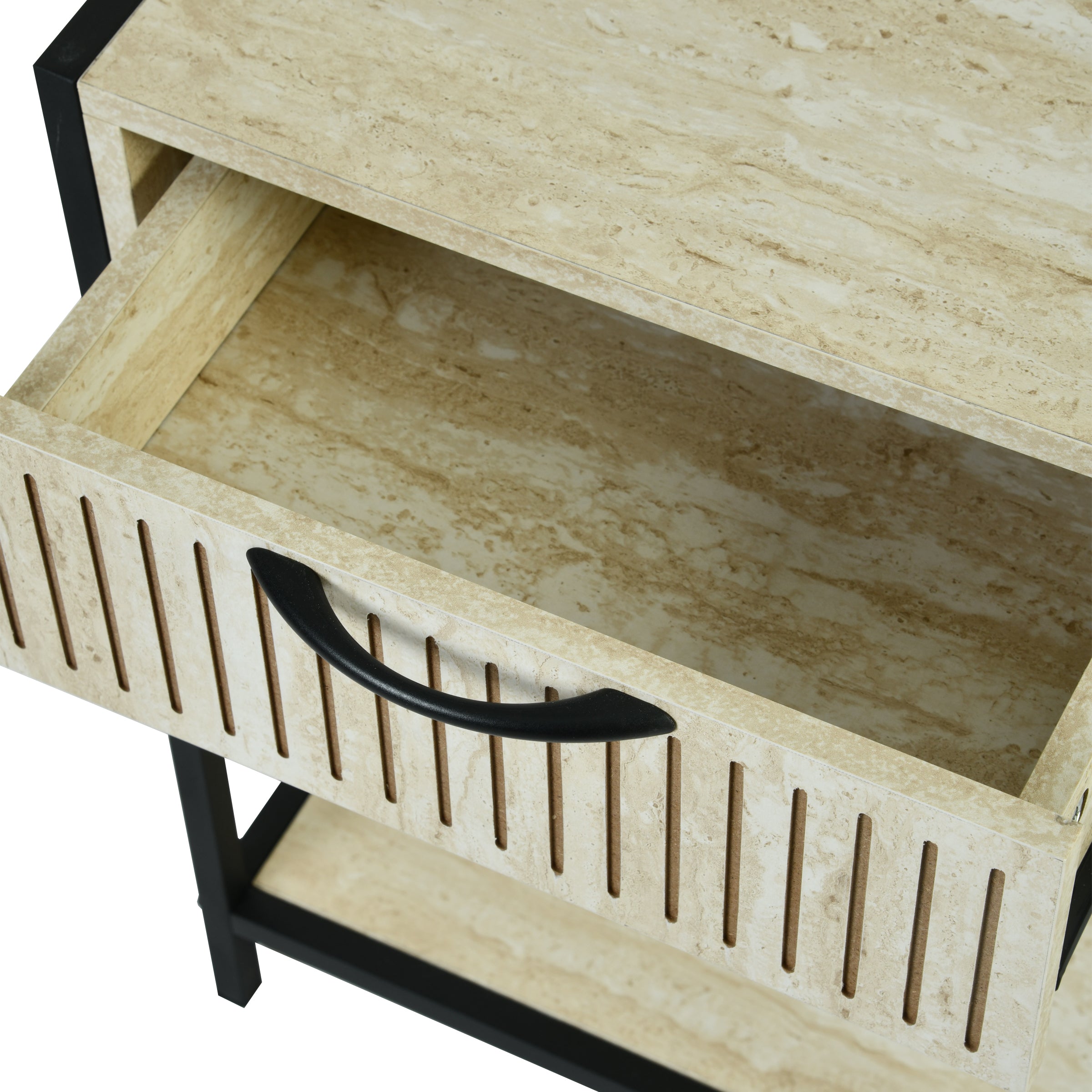 Procerity Modern Minimalist Accent Table, MDF & Metal - POLLUX