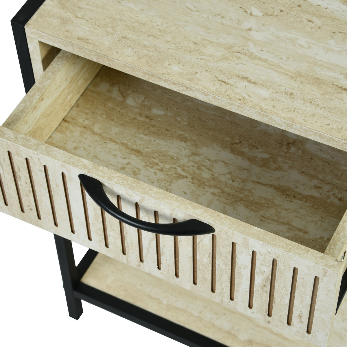 Procerity Modern Minimalist Accent Table, MDF & Metal - POLLUX