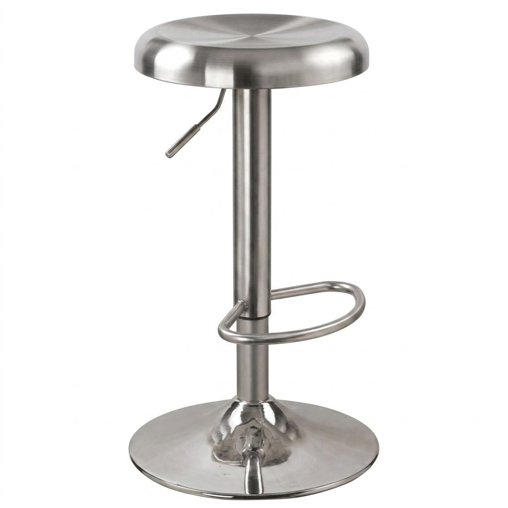 Modern Chrome Metal Bar Stool - POP SILVER