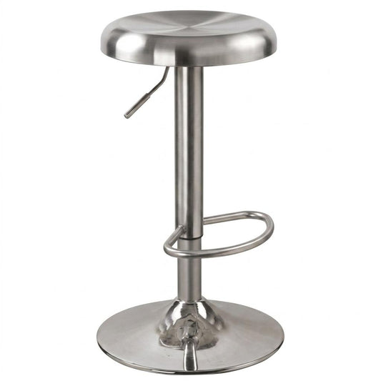Modern Chrome Metal Bar Stool - POP SILVER