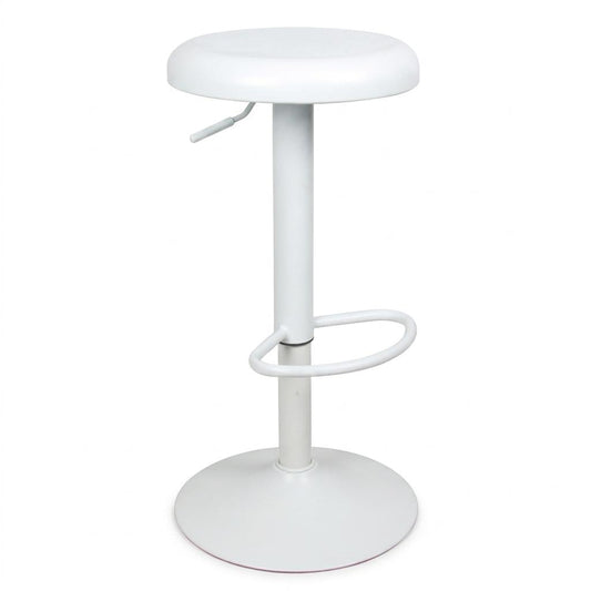 Modern Metal Bar Stool, Adjustable Height - POP WHITE