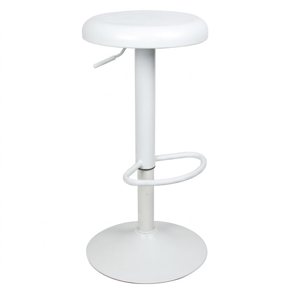Modern Metal Bar Stool, Adjustable Height - POP WHITE