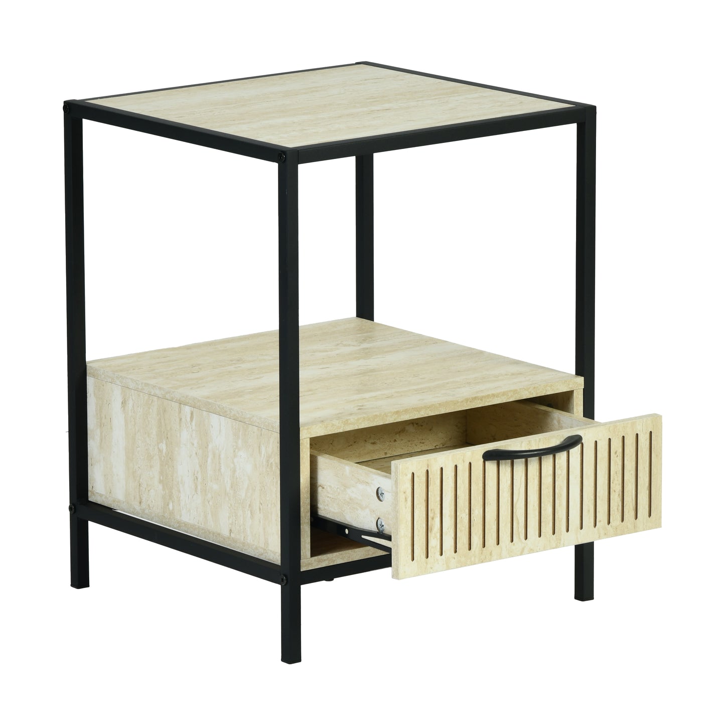 Overworked Modern Accent Table, MDF & Metal - PROCYON