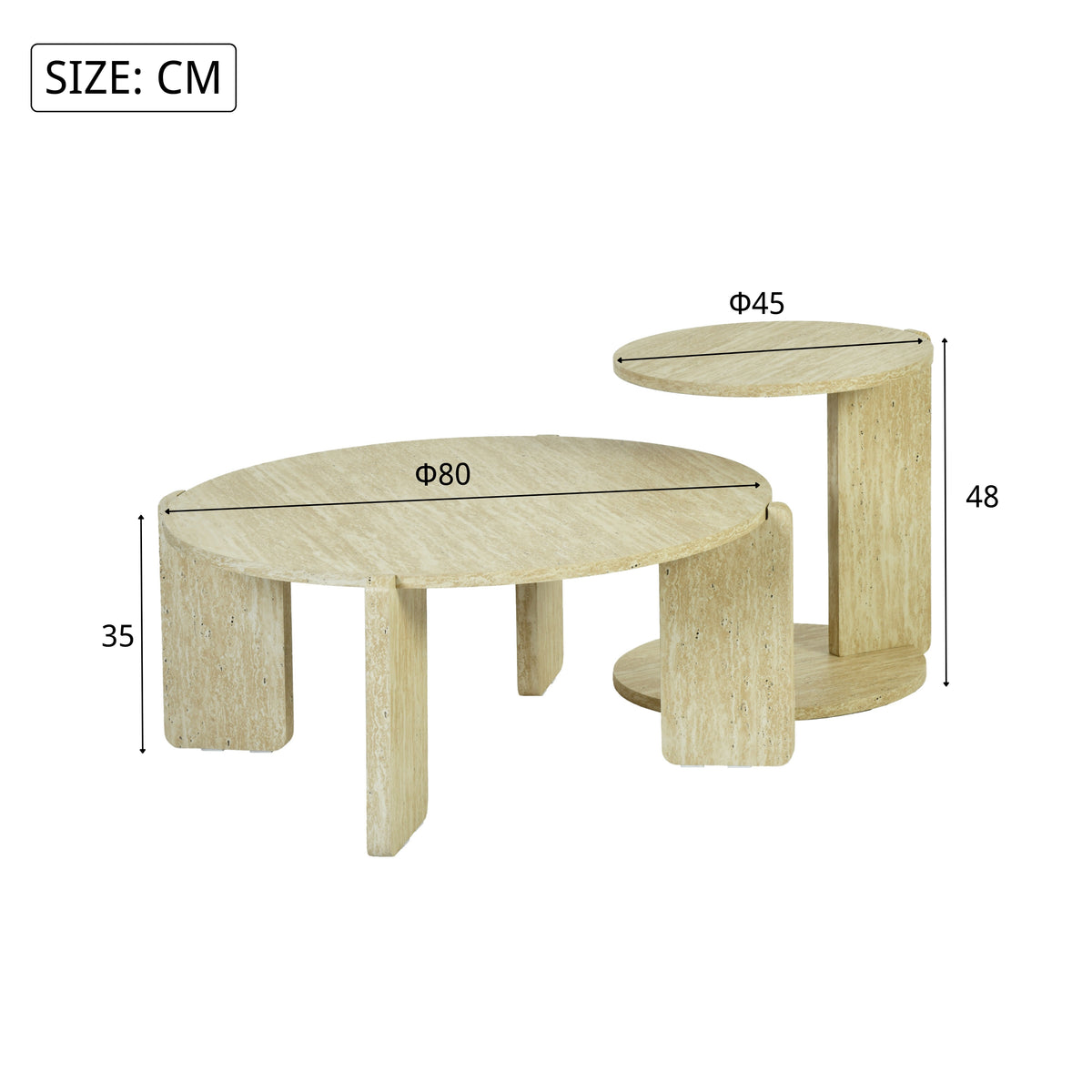 Modern Minimalist Coffee Table, MDF Painted Finish - PYRIX