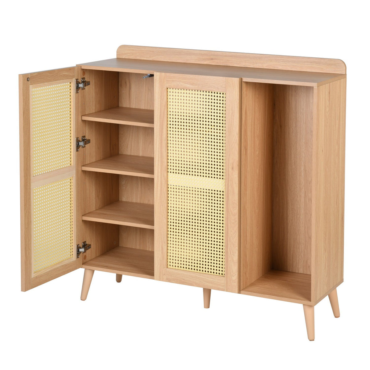 Pythia Faux Rattan Accent Cabinet