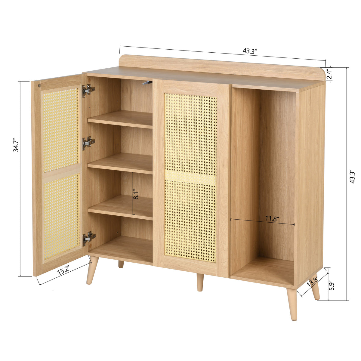 Pythia Faux Rattan Accent Cabinet