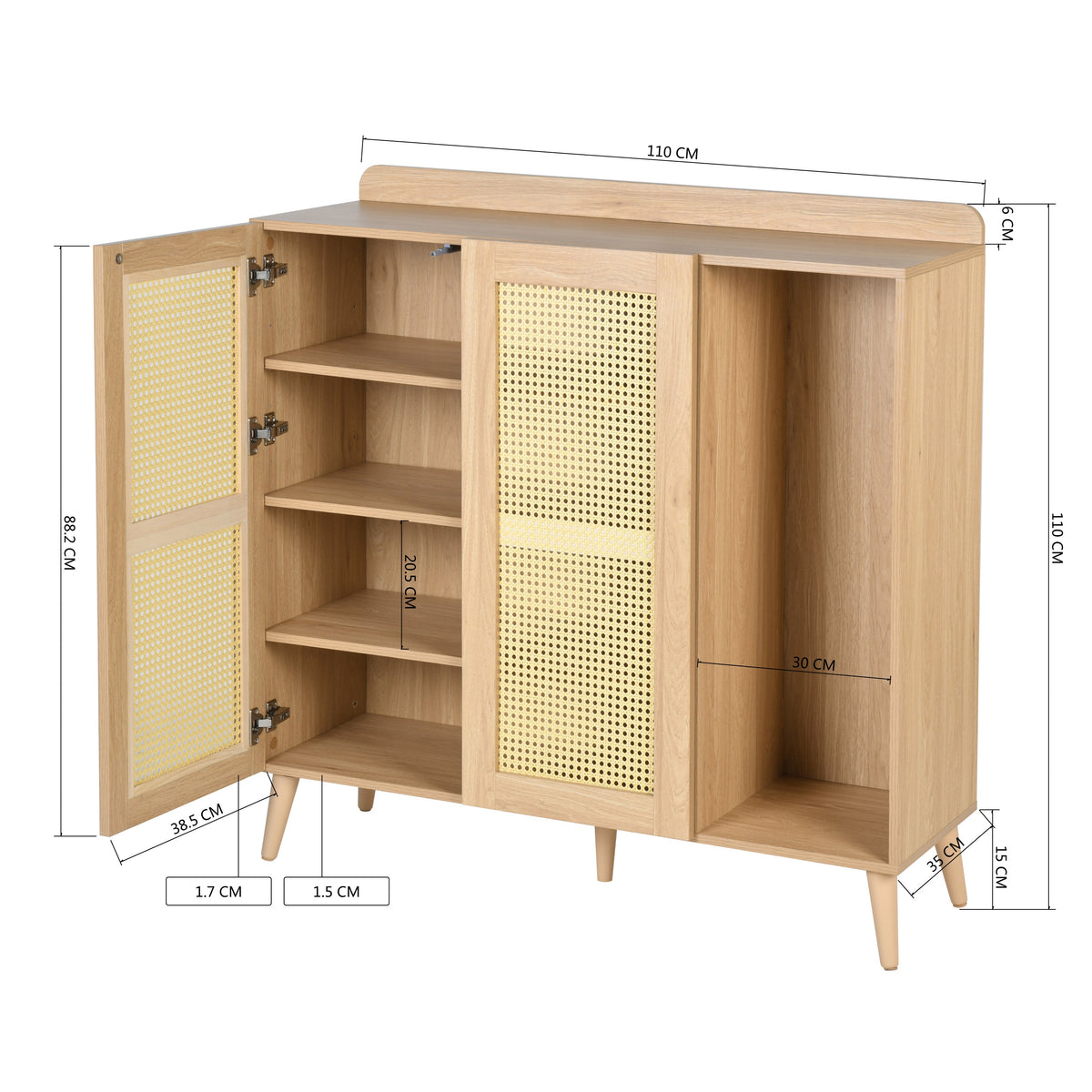 Pythia Faux Rattan Accent Cabinet