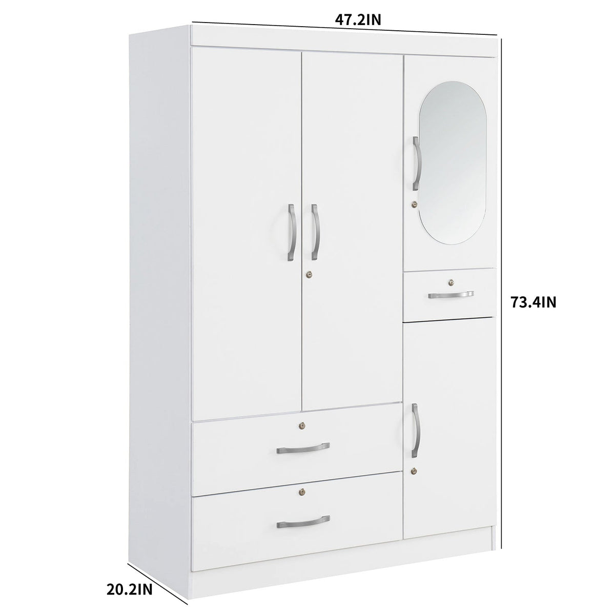 Porkliver Wardrobe With Mirror