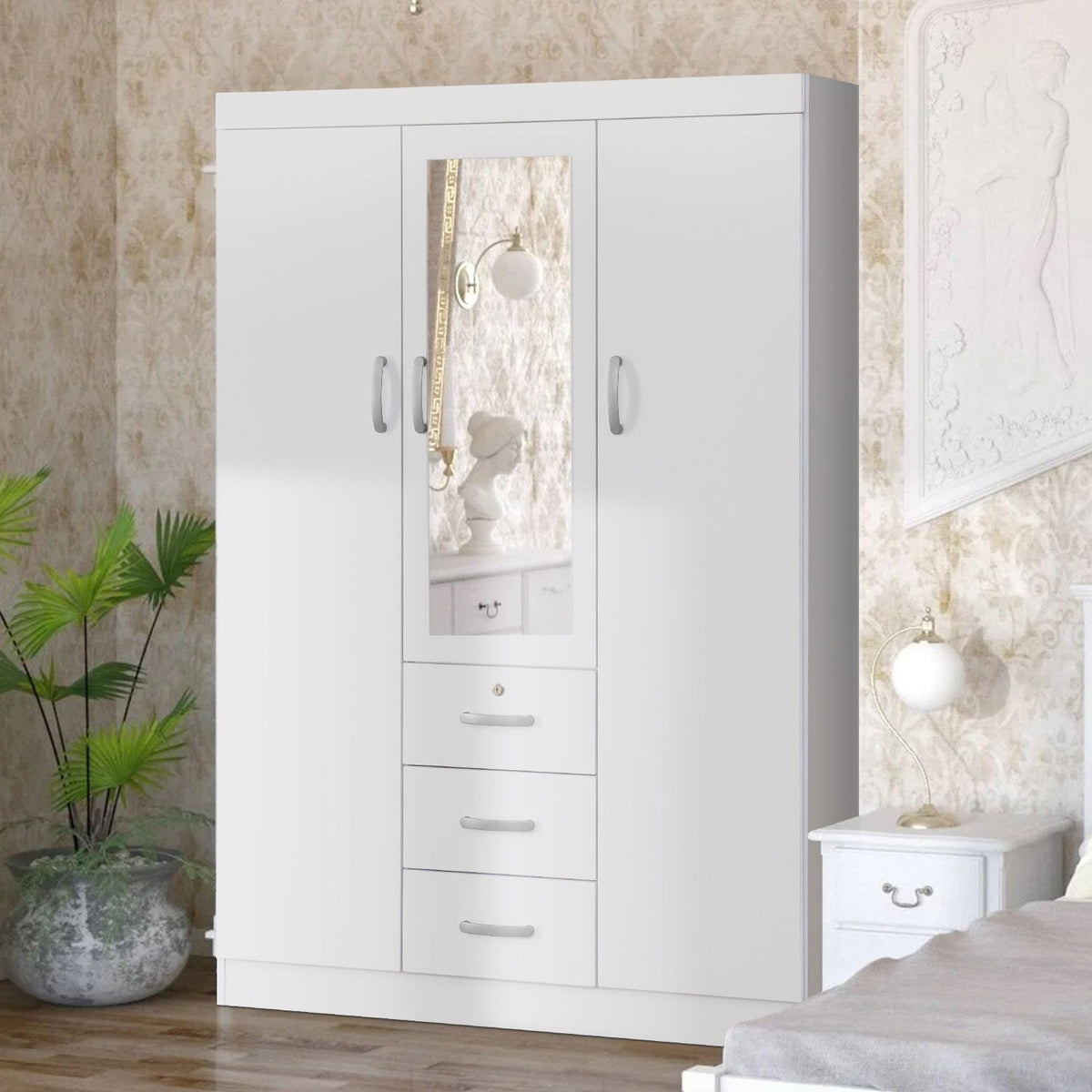 Porkliver Wardrobe With Mirror