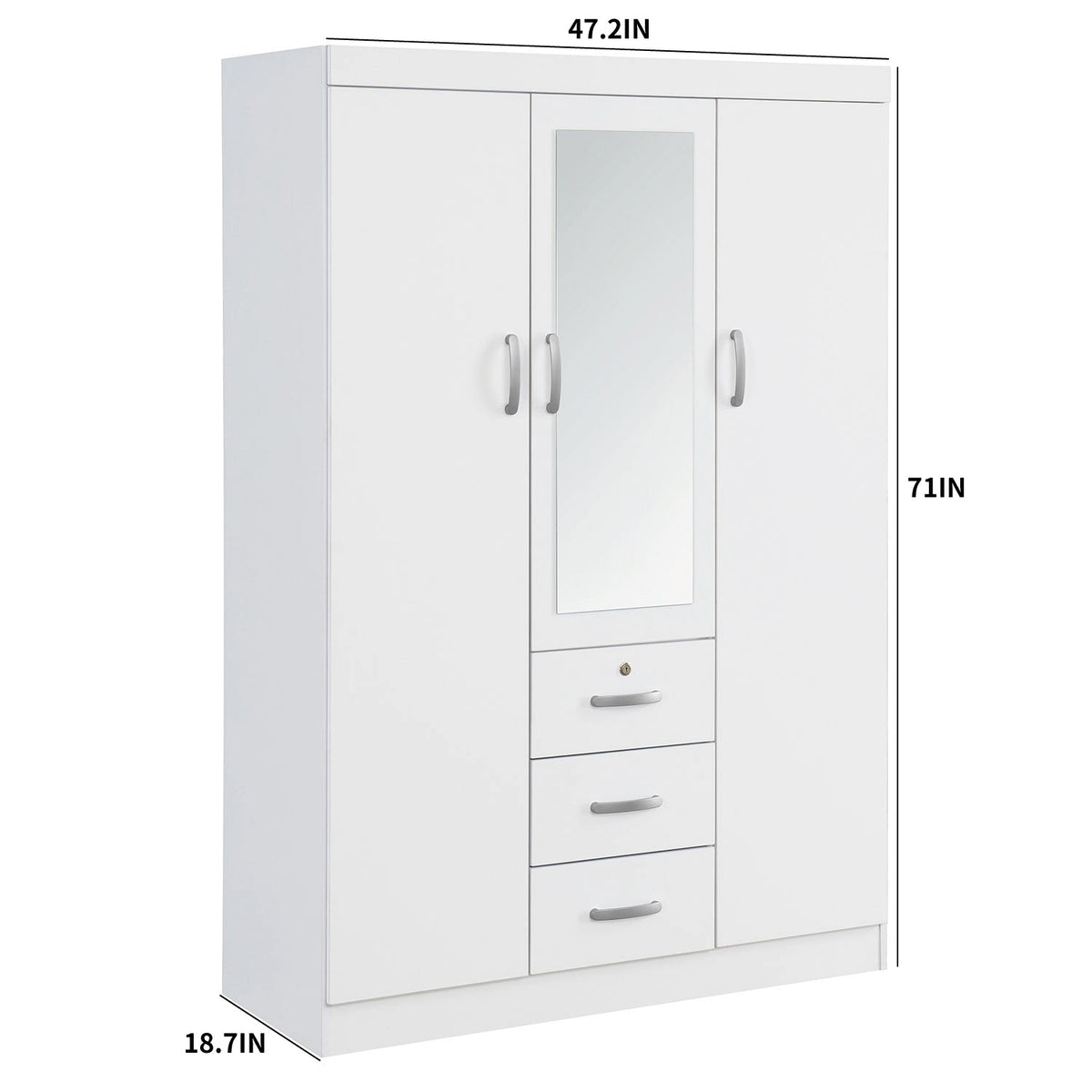 Porkliver Wardrobe With Mirror