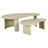Modern Beige Coffee Table Set, MDF Travertine Finish - QELRIX