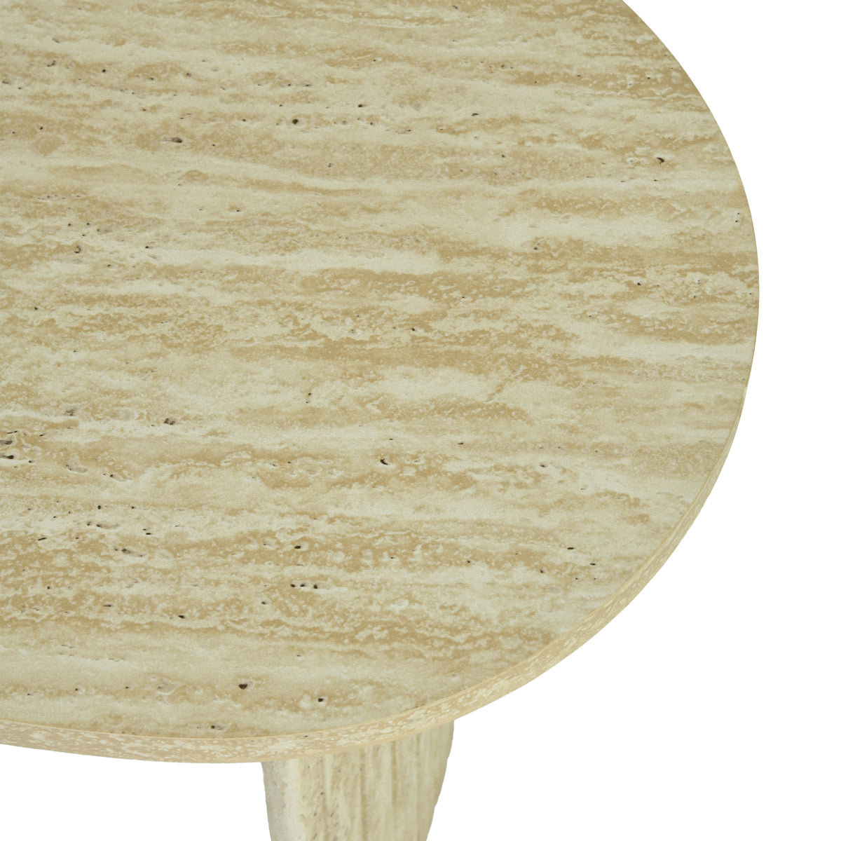 Modern Beige Coffee Table Set, MDF Travertine Finish - QELRIX