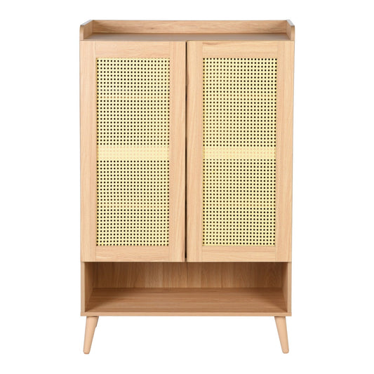 Quelina Faux Rattan Accent Cabinet