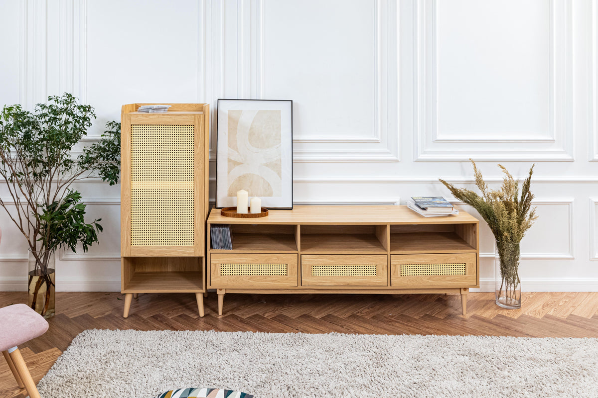 Queralt Faux Rattan Shoe Cabinet