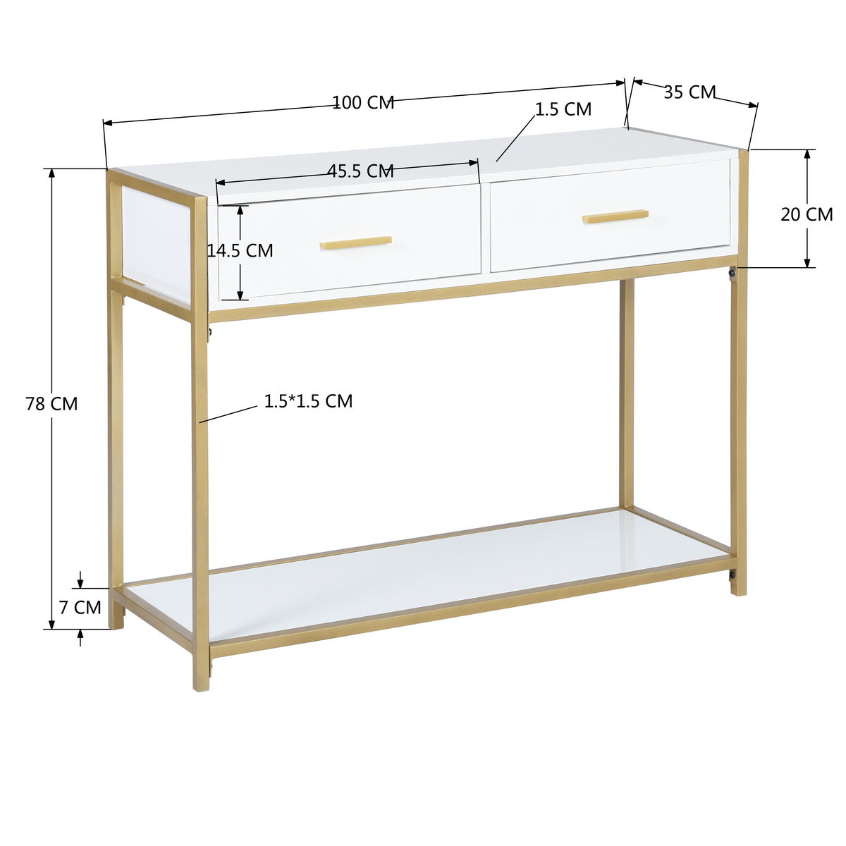 Quick 2 Drawers Console Table