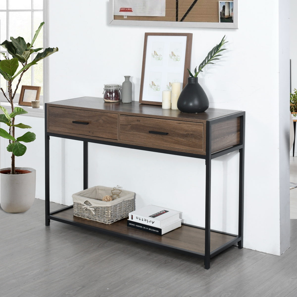 Quick 2 Drawers Console Table