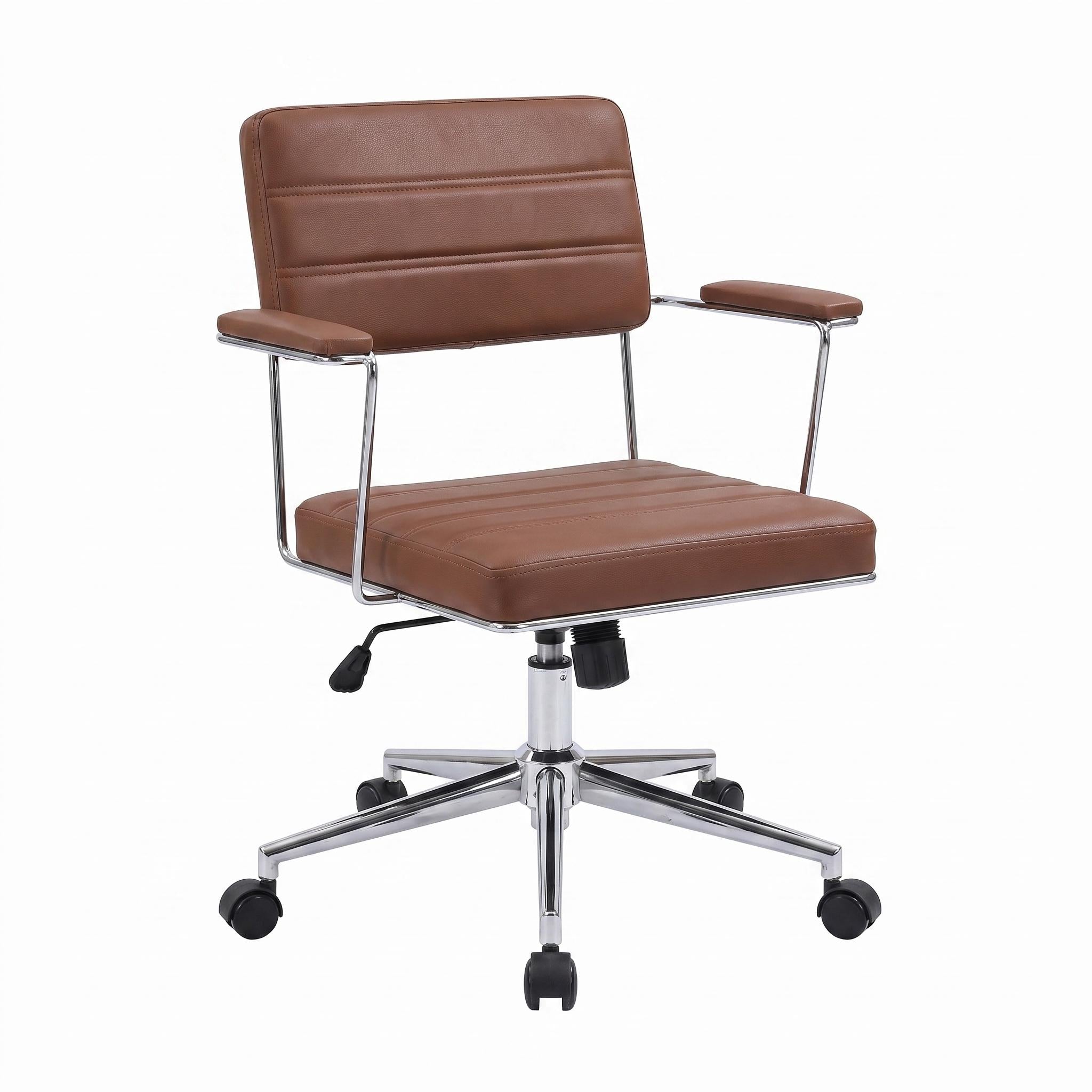 Modern Leather Office Chair, Electroplated Steel Frame - XERLON