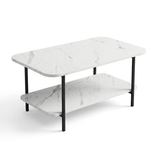Modern Workspace Table, MDF Marble Melamine, Metal Legs - RALE MARBLE