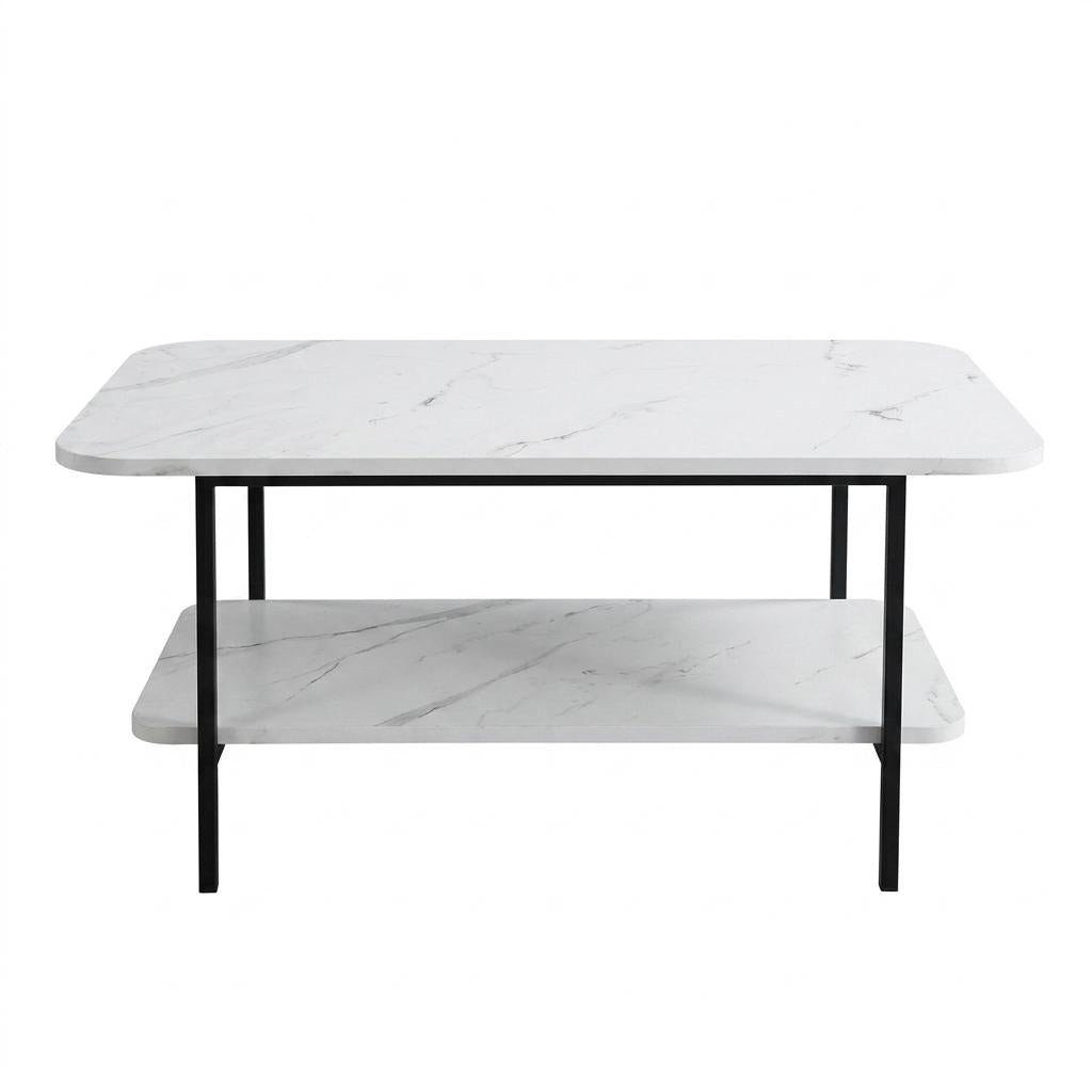 Modern Workspace Table, MDF Marble Melamine, Metal Legs - RALE MARBLE