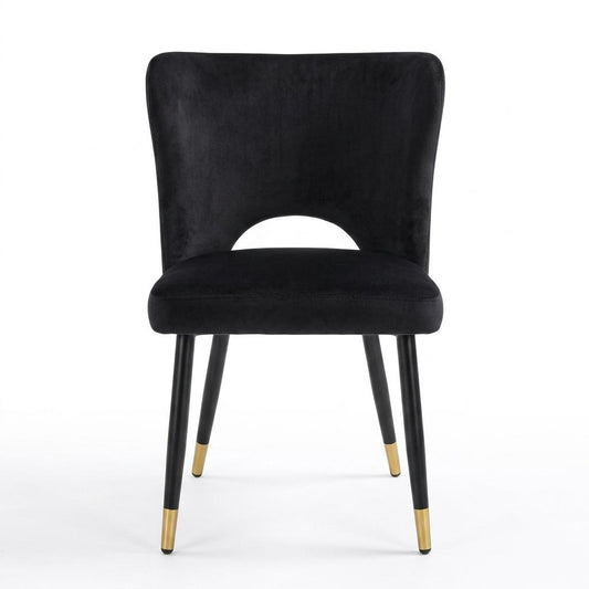 Modern Velvet Dining, Metal Leg Chair - RANGE JOANNA BLACK