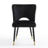 Modern Velvet Dining, Metal Leg Chair - RANGE JOANNA BLACK