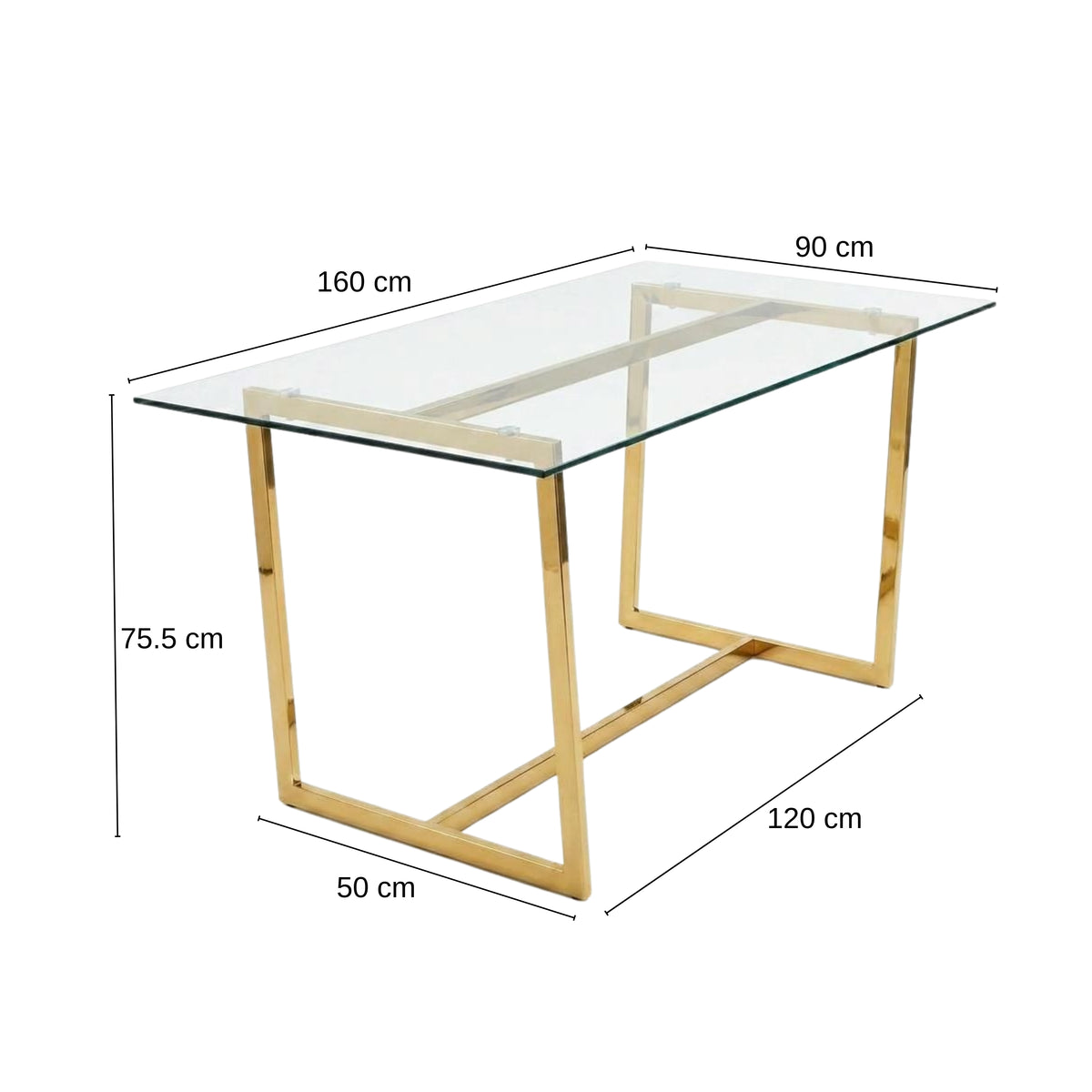 Modern Glass Dining Table, Gold Chrome Legs – RANGE JOANNA FALLON 6