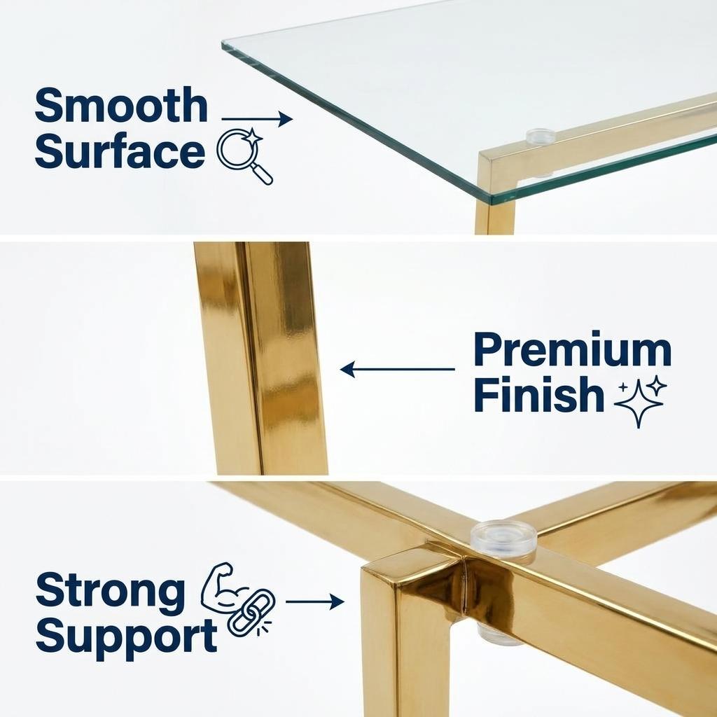 Modern Glass Dining Table, Gold Chrome Legs – RANGE JOANNA FALLON 6
