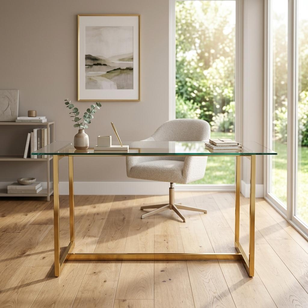Modern Glass Dining Table, Gold Chrome Legs – RANGE JOANNA FALLON 6