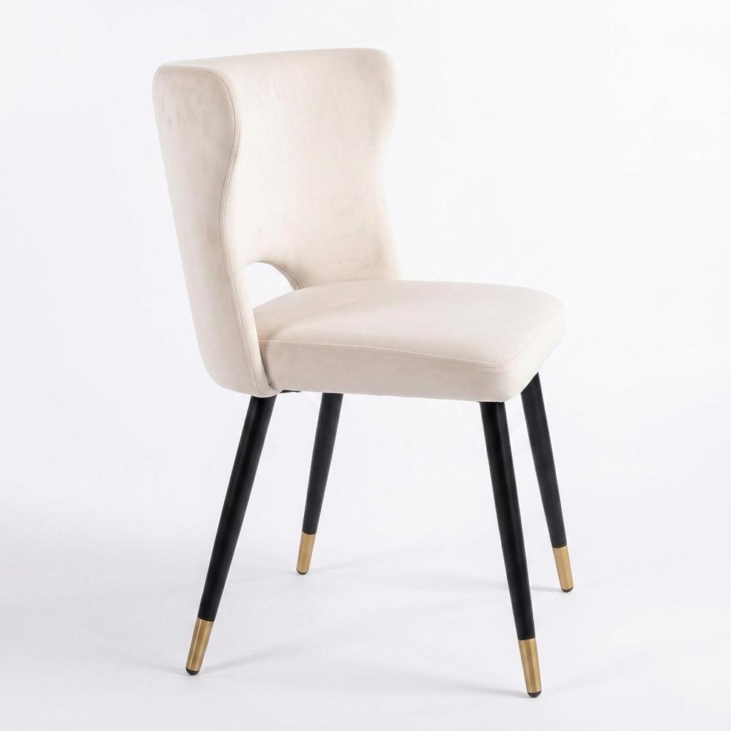 Modern Velvet Dining Chair, Metal Legs - RANGE JOANNA OYSTER
