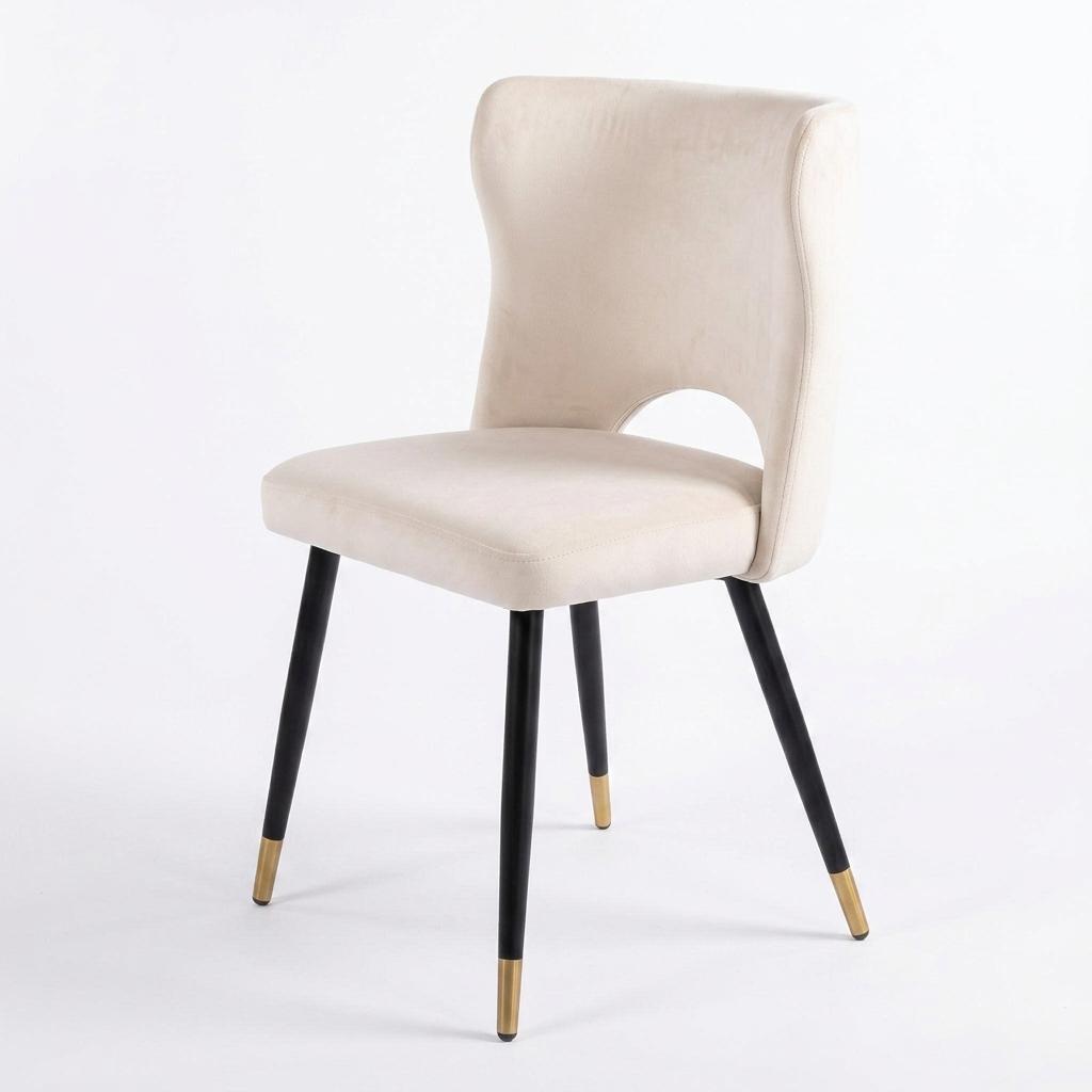 Modern Velvet Dining Chair, Metal Legs - RANGE JOANNA OYSTER