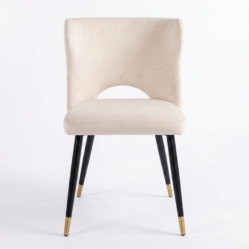 Modern Velvet Dining Chair, Metal Legs - RANGE JOANNA OYSTER