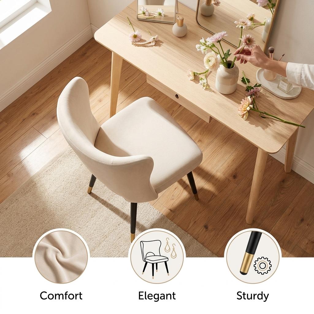 Modern Velvet Dining Chair, Metal Legs - RANGE JOANNA OYSTER