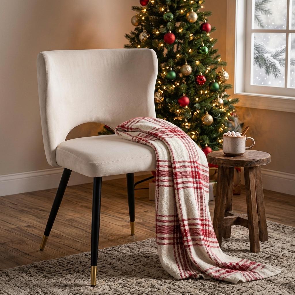 Modern Velvet Dining Chair, Metal Legs - RANGE JOANNA OYSTER