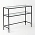 Modern Black Console, Tempered Glass Accent - REGENT CNSLE TBL BLK